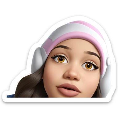 girl in hat portrait sticker