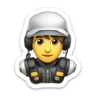 jeune gamer avec un casque micro, une casquette sticker