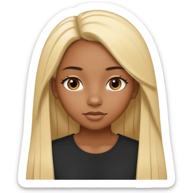 Black girl with long straight blonde hair sticker