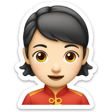 chinese girl from the mao ze dong area smili sticker