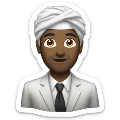 Mohammed Abdu wearing a suite sticker