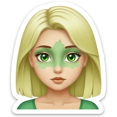Pretty blonde and brunette girl with green ish eyes sticker