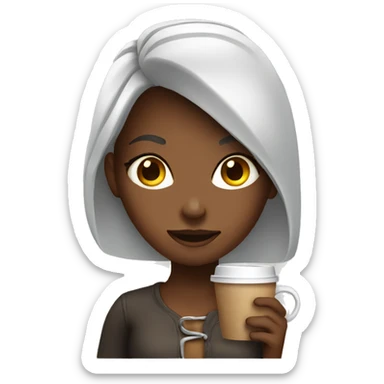 Girl whit coffee sticker