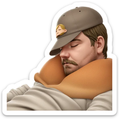 boy with closed eyes hat sticker