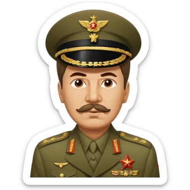 Joseph Stalin, simplified iconic style, no text, serious expression sticker