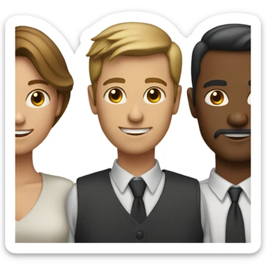 2 guys one girl sticker