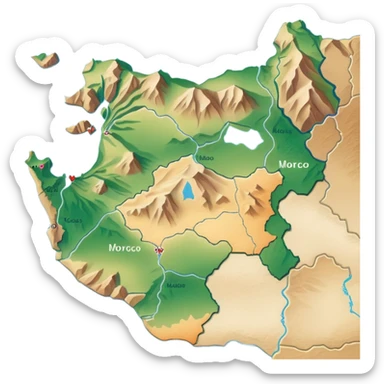 Create the full Moroccan map sticker