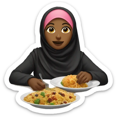 2 hijabi black women eating food sticker