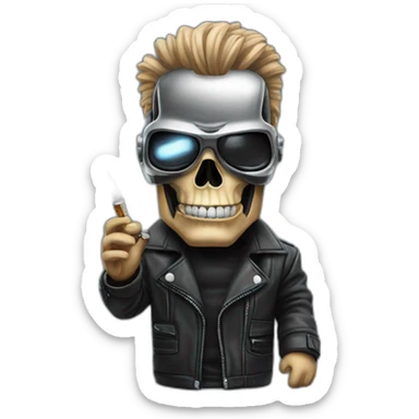 Terminator en train de fumer un gros cigare sticker