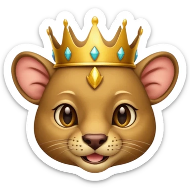 
Fossa animal wearing a crown winks sticker