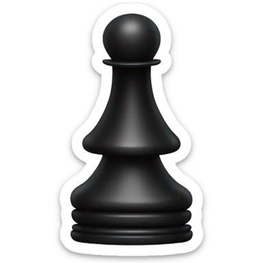 a cool black chess pawn, whole body, with a wizard hat sticker