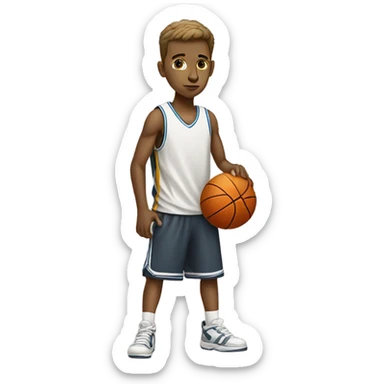 White boy shooting basketball  sticker