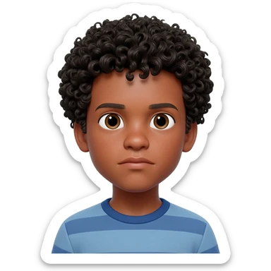 confused puzzled questioning black boy curly hair sticker
