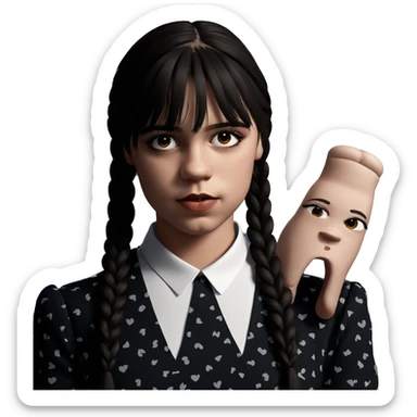 girl with twin braids sticker