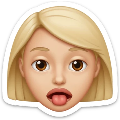 Eyes rolling lip biting sticker