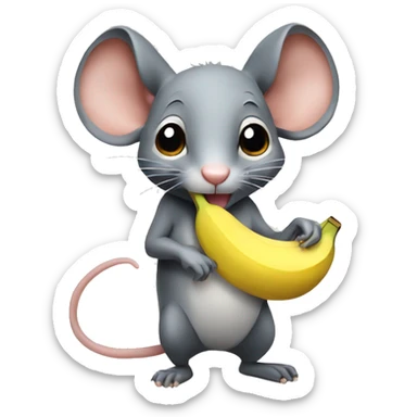 Rats eat banana  sticker