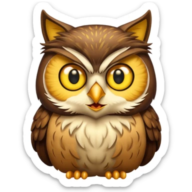 Cat owl combined plz sticker