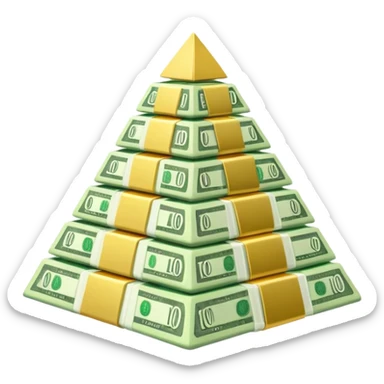 PIRAMID OF BANKNOTES sticker