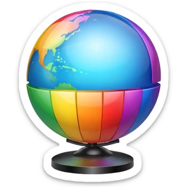 Tv globo logo with rainbow line and a ball sticker