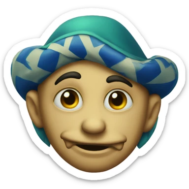 vintage sad jester sticker