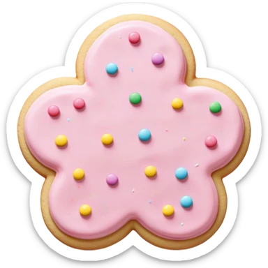 Light pink buttercream sugar cookie with sprinkles  sticker