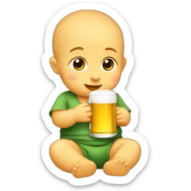 Baby drinking beer sticker