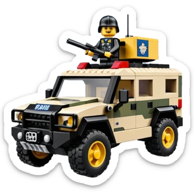 Lego Barbie Stealthy camouflage Rock climbing Snow planet dark scary Imperial Shock Troopers police off road interceptor humvee camper  sticker