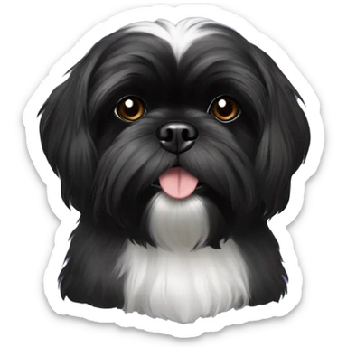 All black shih tzu  sticker