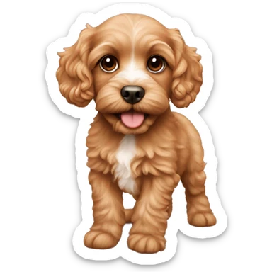 apricot cavapoo puppy sticker