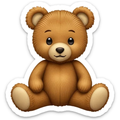 Corduroy texture teddy bear with ridges  sticker