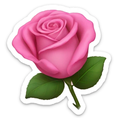 Pink rose in the shape of a love heart sticker