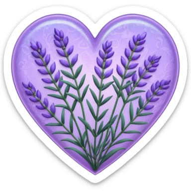 create a holographic lavender plant that wraps around a lavender colored heart sticker