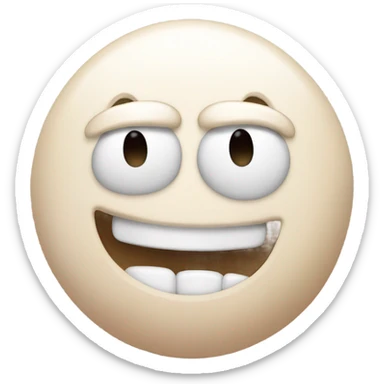 emoji with satisfied eyes looking up with skin color melting marshmallows coming out of his mouth sticker