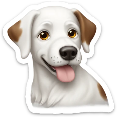 White dog with brown spots  sticker