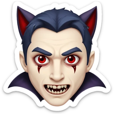 A man with vampire and wolf sticker