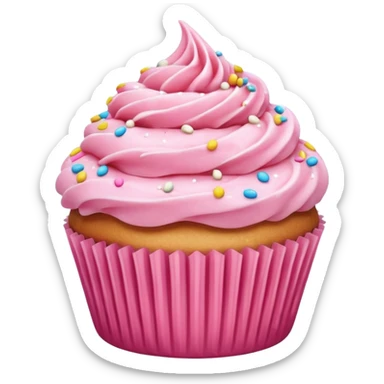 Cute CCupcake with pink icing sticker