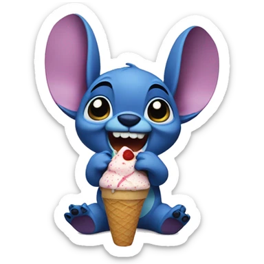 Stitch eating icecream sticker