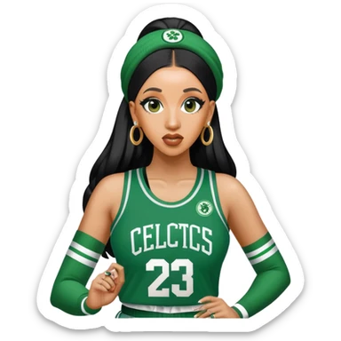 cardi b dressed in celtics jersey  sticker
