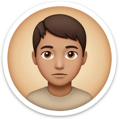 une personne de face avec des detail dans un rond  sticker