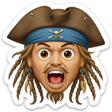 jack sparrow screaming sticker