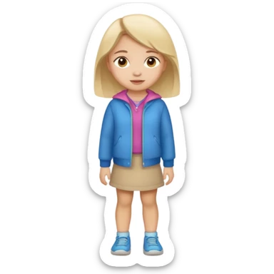 girl kid full body sticker