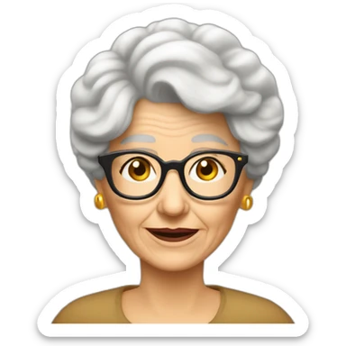 Abuela 70 años pelo rubio media melena  con gafas sticker