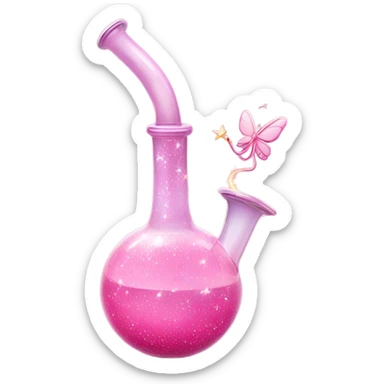 Pink fairy themed bong sticker