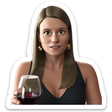girl with wine glass sticker