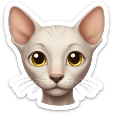 bald cat sticker
