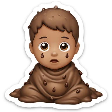 Poop in baby's head sticker