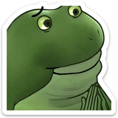 Guy with hands around neck laughing  sticker