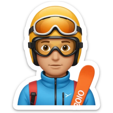 male Skier sticker