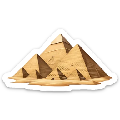 Egyptian Pyramids with muted sandy colors, not bright sticker