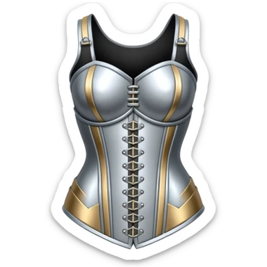 heavy corset armor modern silver sticker